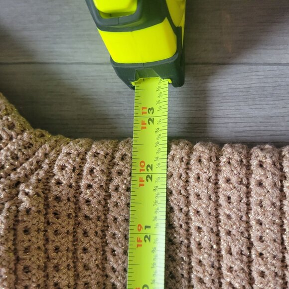 Talbots Gold Crochet Knit Cardigan Sweater W/ Gold Buttons & Pockets 1x - Picture 8 of 11